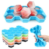 Нова форма на пчелна пита с подвижни капаци Многократна форма за кубчета лед Тава за кубчета лед Силиконова форма за правене на лед