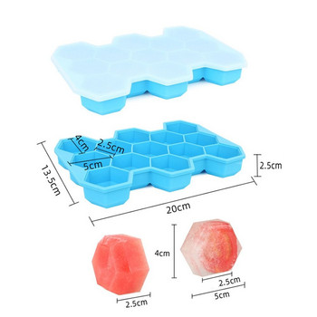 Нова форма на пчелна пита с подвижни капаци Многократна форма за кубчета лед Тава за кубчета лед Силиконова форма за правене на лед