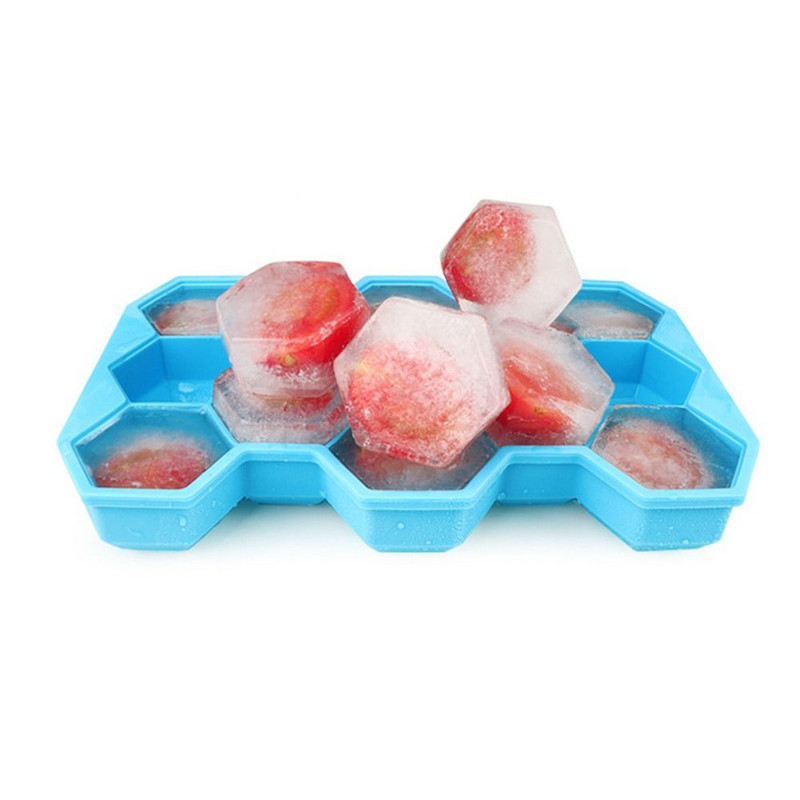 Нова форма на пчелна пита с подвижни капаци Многократна форма за кубчета лед Тава за кубчета лед Силиконова форма за правене на лед
