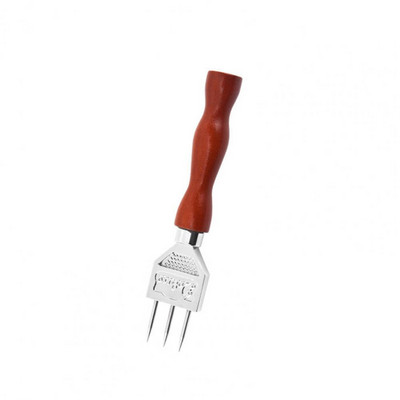 Daugiafunkcis ledo rinktuvas trijų šakų masyvios medienos rankena nerūdijančio plieno kokteilių barmeno rankinis ledo smulkintuvo baro priedai