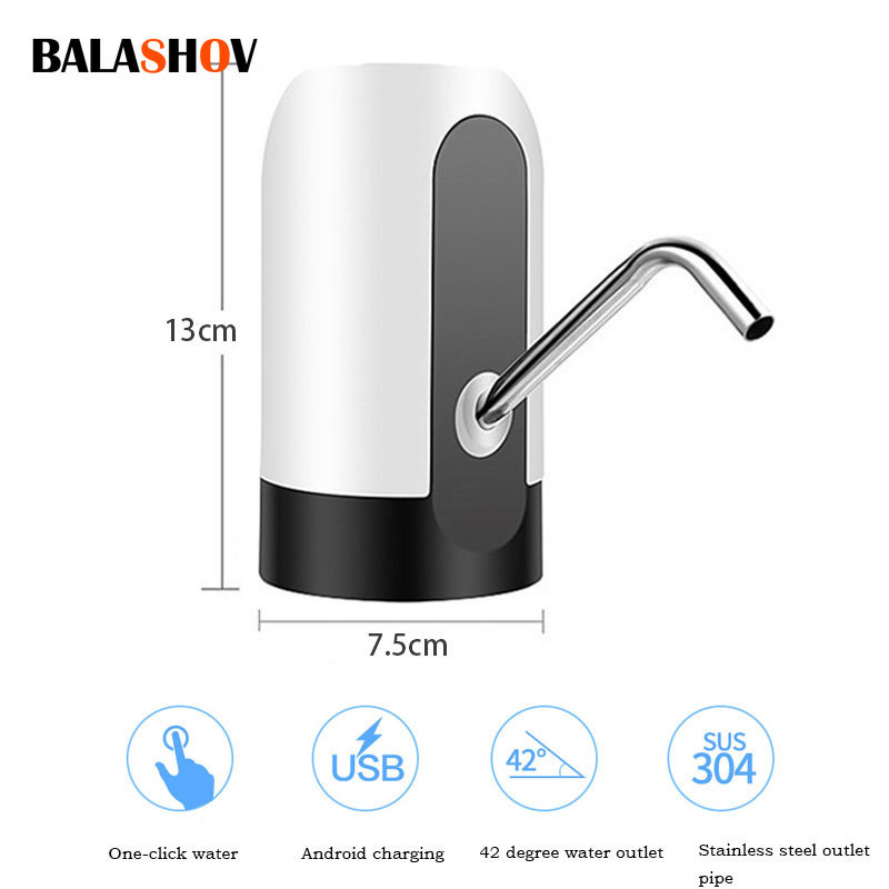 USB kulacs szivattyú töltés Automata elektromos vízadagoló szivattyú palack vízszivattyú egy kattintással automatikus kapcsoló italadagoló