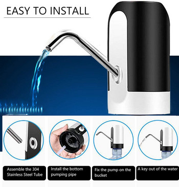 Автоматична помпа за бутилка вода Преносим електрически диспенсър за вода за пиене на галонна бутилка USB зареждане Домашна поилка на открито