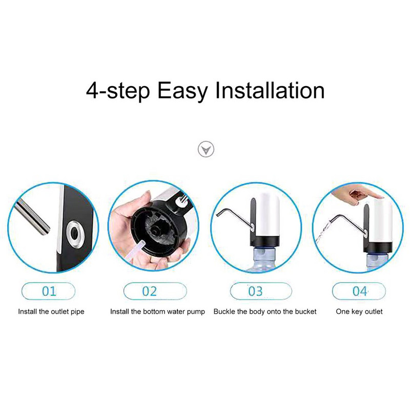 Samrt Pumpa za bocu vode Bežična automatska pumpa za pitku vodu Prijenosni električni dozator vode s LED svjetlom