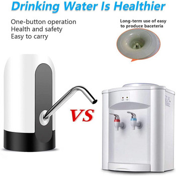 Преносима помпа за бутилки за вода Универсален електрически диспенсър за бутилки за вода с превключвател и USB зареждане, за къмпинг кухня