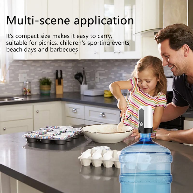 Veepudeli pump USB laadimisautomaatne elektriline veejaotur Pumba pudel veepump automaatse lülitiga joogijaotur