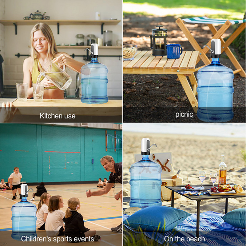 Veepudeli pump USB laadimisautomaatne elektriline veejaotur Pumba pudel veepump automaatse lülitiga joogijaotur