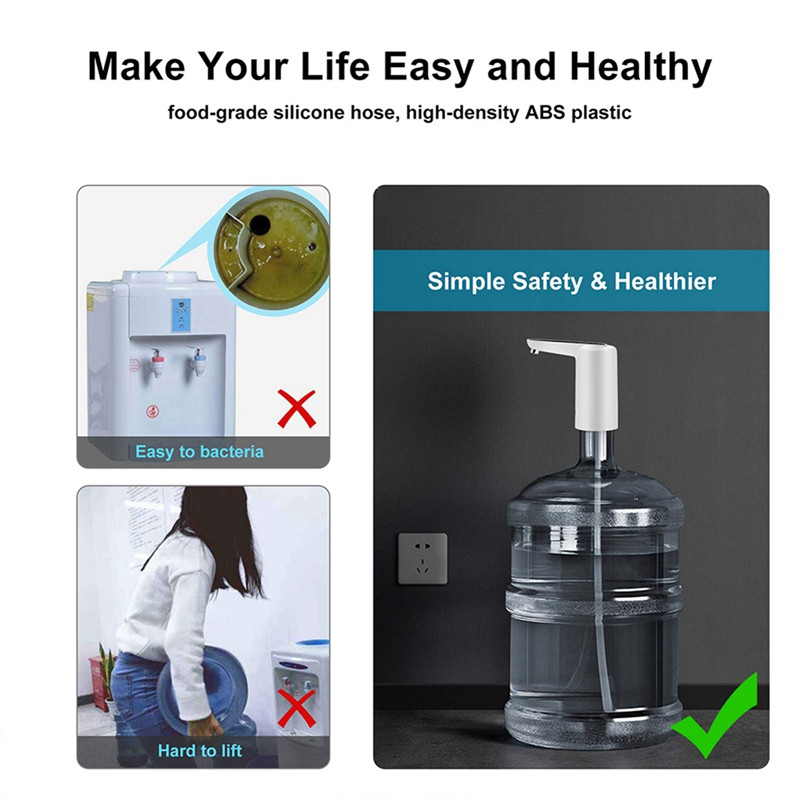 Vízpalack szivattyú elektromos vízadagoló szivattyú USB töltő automata vízszivattyú automatikus kapcsoló ivóadagoló