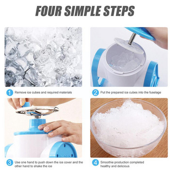 Blue Handle Diy Ice Crusher Manual Portable Ice Slush Making Smoothie Home Block Ледогенератор Малка машина Самобръсначка Co D0x3