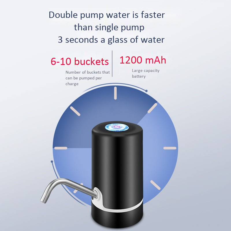 USB-kiirlaadimine kahe mootoriga elektriline automaatne pudel joogiveepumba jaotur Laadimine kahe pumbaga tünnipump
