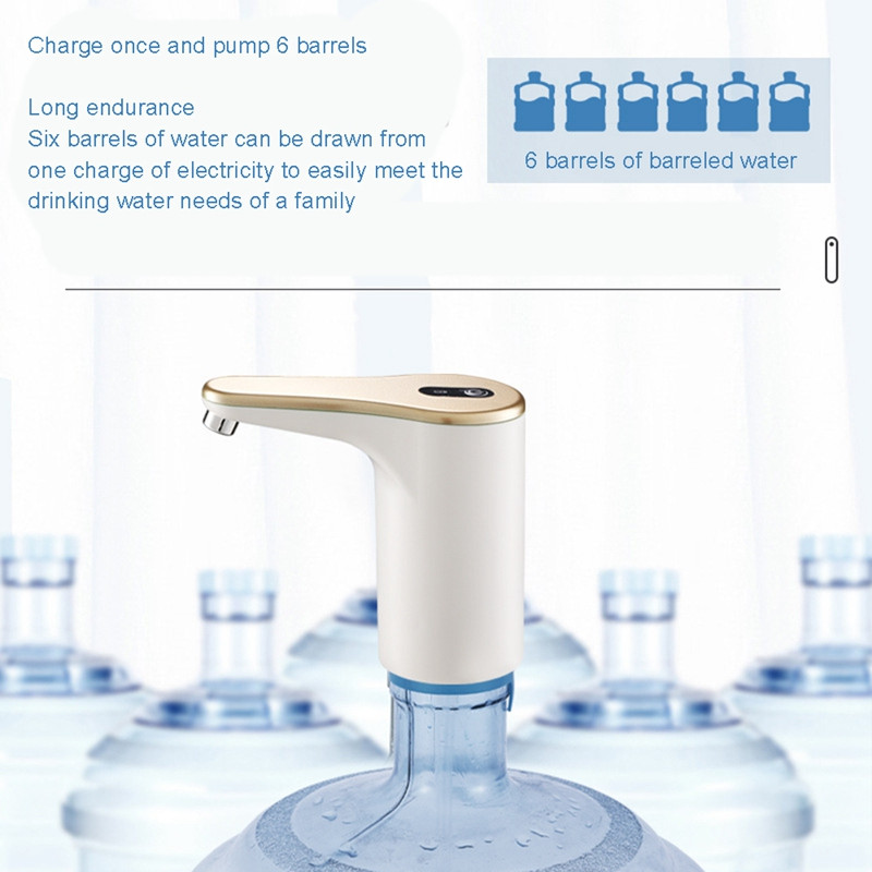 Automaatne taaslaetav kaasaskantav elektriline veepudelipump 5 gallonile, kodukontori telkimiseks õues