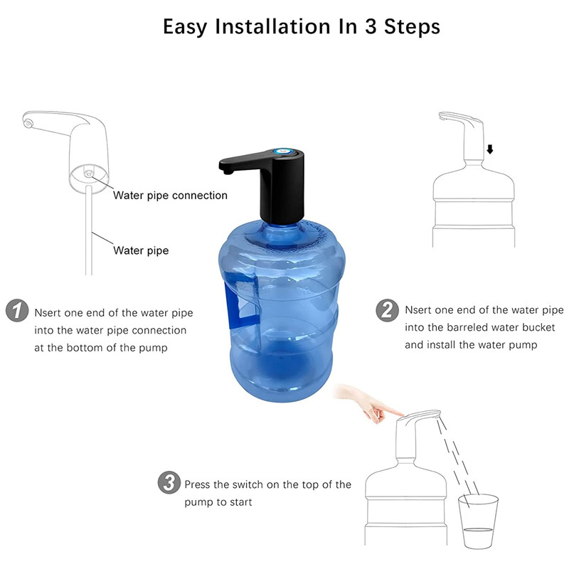 5 galloni veedosaator – veepump 5 gallonise pudeli jaoks, veekannupump USB laetav universaalne automaatne
