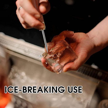 Ледокоп Висока издръжливост Неръждаем метал Лесно захващане Ice Piton Коктейл Уиски Инструмент за разбиване на лед Кухненски консумативи