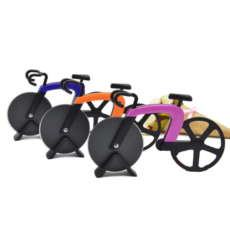 Picos pjaustytuvas nerūdijančio plieno dviračio formos ratukas dviračio volelis picos smulkintuvas picos pjaustymo peilis virtuvės įrankiai