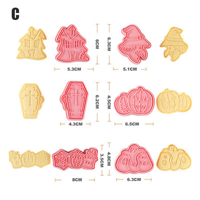 6 tk/komplekt jõuluküpsise reljeefvorm multifilm Jõuluvana lumehelbemustriga küpsiselõikur uusaastapidu Fondant koogi kaunistamiseks