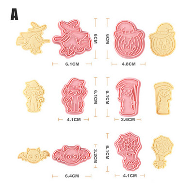 6 tk/komplekt jõuluküpsise reljeefvorm multifilm Jõuluvana lumehelbemustriga küpsiselõikur uusaastapidu Fondant koogi kaunistamiseks