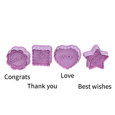 4 db/készlet műanyag sütisütőforma (hóember/hópehely/karácsonyfa/mikulás mintás sütőforma)