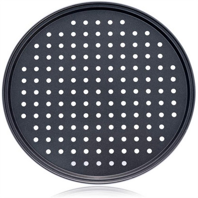 Nelipnūs anglies plieno picos traškučių padėklai kepimo skardoje su skylutėmis, apvaliomis giliųjų indų lėkštėmis Bakewave formavimo orkaitės namų virtuvės įrankiai