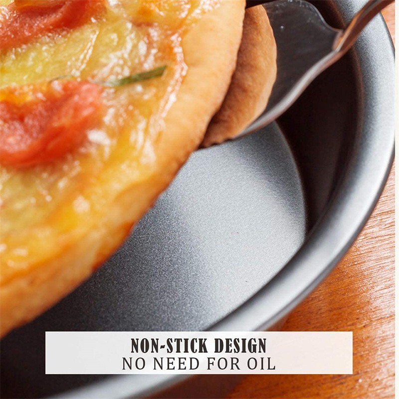 Nelipnūs anglies plieno picos traškučių padėklai kepimo skardoje su skylutėmis, apvaliomis giliųjų indų lėkštėmis Bakewave formavimo orkaitės namų virtuvės įrankiai