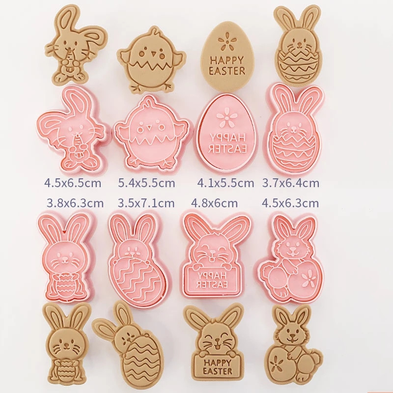 8 τεμάχια/σετ κόφτες μπισκότων Πλαστικά τρισδιάστατα χαριτωμένα κινούμενα σχέδια φόρμα μπισκότων που πιέζεται με σφραγίδα μπισκότων κουζίνας ζαχαροπλαστικής ψησίματος