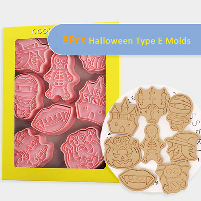 8db/szett kekszforma karácsonyi Mikulás jávorszarvas kristálygömb alakú sütibélyegző sütivágó cukormáz fondant tortadíszítő eszköz