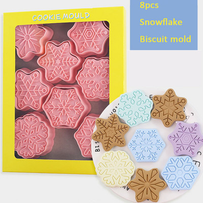 8db/szett kekszforma karácsonyi Mikulás jávorszarvas kristálygömb alakú sütibélyegző sütivágó cukormáz fondant tortadíszítő eszköz