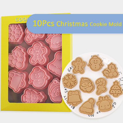 8db/szett kekszforma karácsonyi Mikulás jávorszarvas kristálygömb alakú sütibélyegző sütivágó cukormáz fondant tortadíszítő eszköz