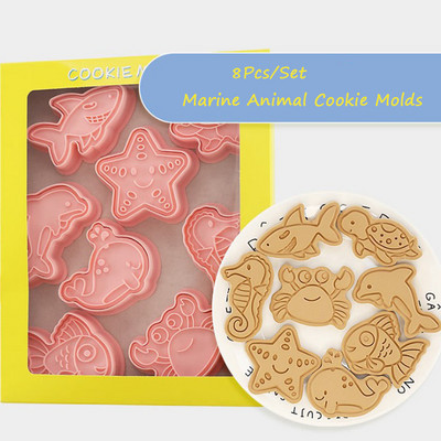 8db/szett kekszforma karácsonyi Mikulás jávorszarvas kristálygömb alakú sütibélyegző sütivágó cukormáz fondant tortadíszítő eszköz