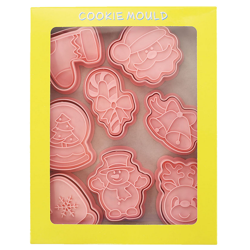 8db/szett kekszforma karácsonyi Mikulás jávorszarvas kristálygömb alakú sütibélyegző sütivágó cukormáz fondant tortadíszítő eszköz