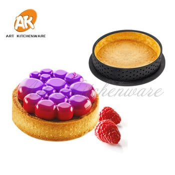 8Pcs или 6pcs Mousse Circle Cutter Инструмент за декориране Френски десерт Направи си сам Форма за торта Перфориран пръстен Незалепваща форма за печене Тарта