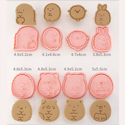 27 stiili Küpsiselõikurid Plastikust 3D dinosauruse kujuga multifilm Vajutatav biskviitvorm Küpsisetempel Köök Küpsetamine Kondiitritooted Küpsetusnõud