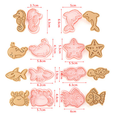 27 stiili Küpsiselõikurid Plastikust 3D dinosauruse kujuga multifilm Vajutatav biskviitvorm Küpsisetempel Köök Küpsetamine Kondiitritooted Küpsetusnõud