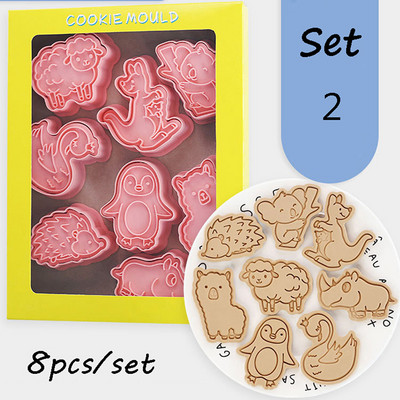 27 stiili Küpsiselõikurid Plastikust 3D dinosauruse kujuga multifilm Vajutatav biskviitvorm Küpsisetempel Köök Küpsetamine Kondiitritooted Küpsetusnõud