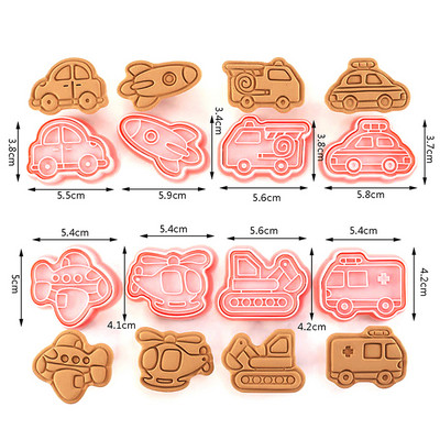 27 stiili Küpsiselõikurid Plastikust 3D dinosauruse kujuga multifilm Vajutatav biskviitvorm Küpsisetempel Köök Küpsetamine Kondiitritooted Küpsetusnõud