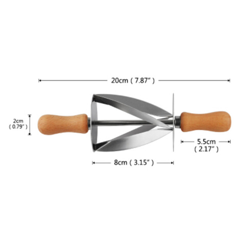 1vnt nerūdijančio plieno valcavimo pjaustytuvas kruasanų duonos tešlai gaminti.