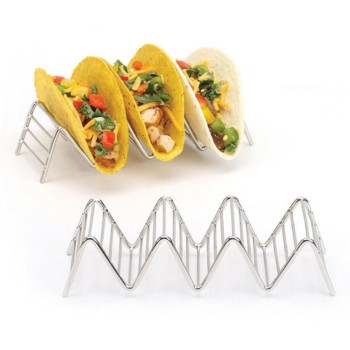 Βάση Taco από ανοξείδωτο ατσάλι Βάση μεξικάνικη σχάρα φαγητού Κοχύλια 1-4 θυρίδες Εργαλείο ψησίματος κουζίνας Εργαλεία πίτας Εργαλεία ψησίματος Εργαλεία κουζίνας