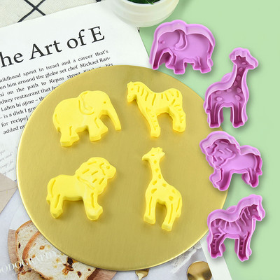 Leu de pădure Mucegai pentru prăjituri cu animale, frunze țestoase, matriță pentru ștampila pentru biscuiți, pentru copii, junglă, ziua de naștere, petrecere, coacere, decor tort