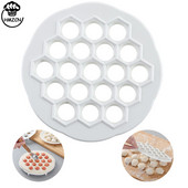 Virtuvės tešlos presas Raviolis formelių kūrimas kukulių formavimo mašina „pasidaryk pats“ kukulių gaminimo mašina, pelmenų formavimo makaronų forma, virtuvės įrankiai 19 skylių