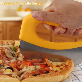 Φορητός κόφτης πίτσας Κόφτης φαγητού Super Sharp από ανοξείδωτο ατσάλι κόφτης πίτσας με προστατευτική θήκη πολλαπλών λειτουργιών μαχαίρι πίτσας