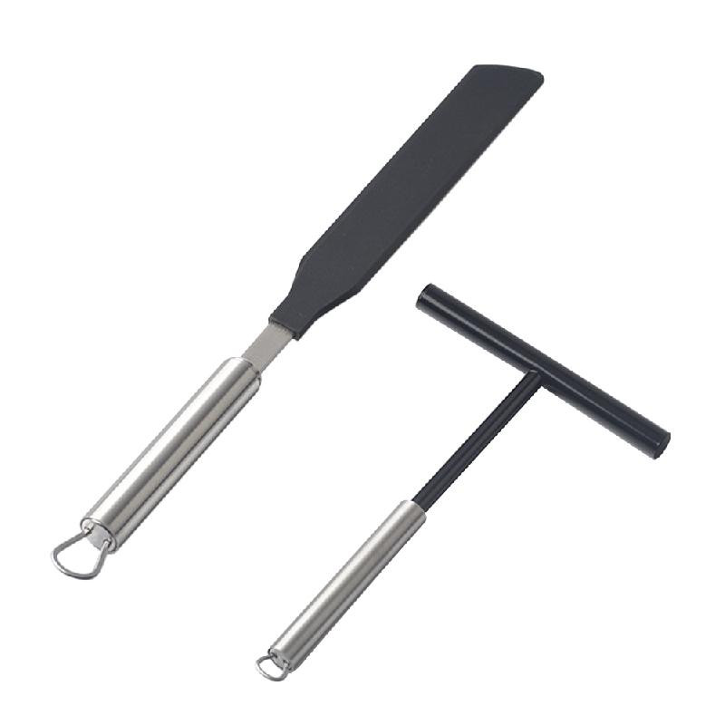 304 roostevabast terasest prantsuse krepipuistur Pannkoogilaadne taigna määrimine Tööriistad Pannkoogilaadne tainas pagariköögi jaoks + spaatliga