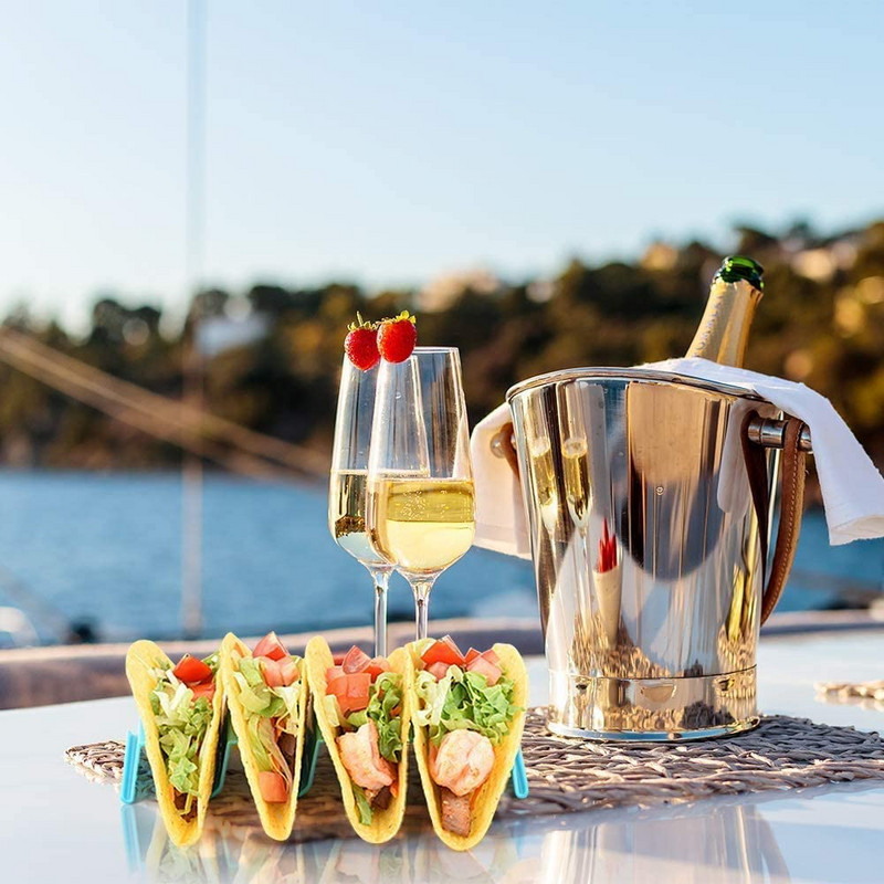 Mexikói tacos palacsinta polctartó tortilla hullám alakú tálcatartó műanyag színes pizzatekercs ételkijelző tartók konyhai eszköz