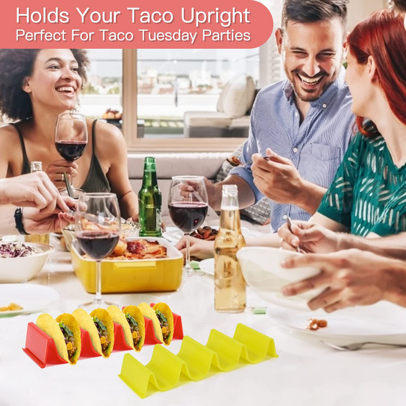 Mexikói tacos palacsinta polctartó tortilla hullám alakú tálcatartó műanyag színes pizzatekercs ételkijelző tartók konyhai eszköz