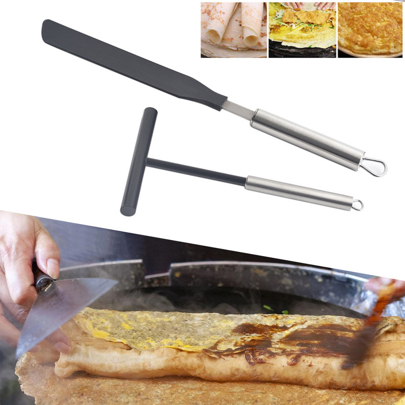 304 από ανοξείδωτο ατσάλι Γαλλικό κρεπ Spreader Pancake Like Batter Εργαλεία απλώματος Pancake Like Batter για κουζίνα αρτοποιείου + σπάτουλα