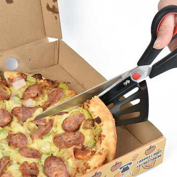 Ножици за пица Нож за пица Инструмент за рязане на пица от неръждаема стомана с подвижна шпатула Инструмент за печене Кухненски аксесоари