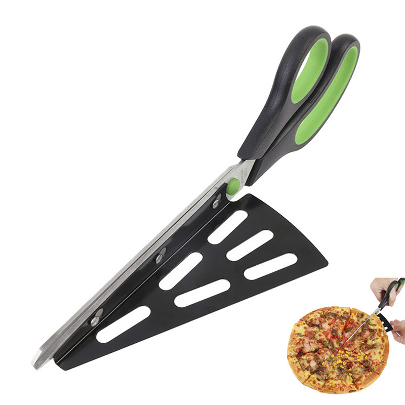 Foarfece pentru pizza Cuțit pentru pizza Instrument de tăiat pizza din oțel inoxidabil cu spatulă detașabilă Instrument de copt Accesorii pentru bucătărie