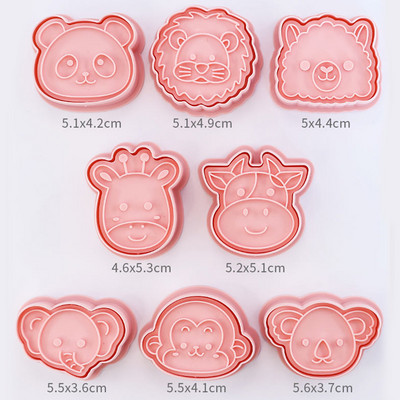 8 bucăți/set Forme pentru prăjituri de Crăciun 3D de desene animate presabile pentru biscuiți de Crăciun matriță din rășină pentru prăjituri de bucătărie, coacere, patiserie, instrument de copt