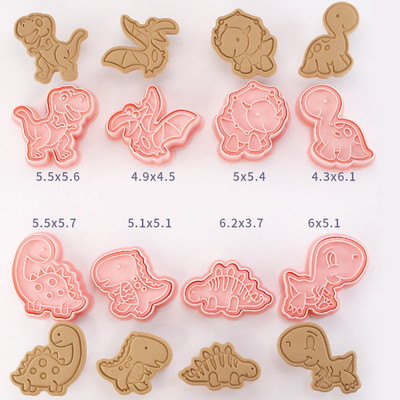 8 bucăți/set Forme pentru prăjituri de Crăciun 3D de desene animate presabile pentru biscuiți de Crăciun matriță din rășină pentru prăjituri de bucătărie, coacere, patiserie, instrument de copt