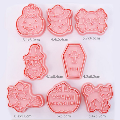 8 bucăți/set Forme pentru prăjituri de Crăciun 3D de desene animate presabile pentru biscuiți de Crăciun matriță din rășină pentru prăjituri de bucătărie, coacere, patiserie, instrument de copt