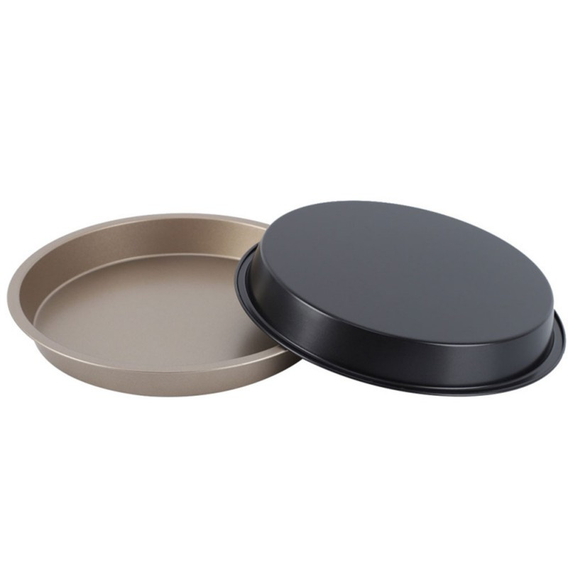 Tavă antiaderentă pentru pizza, forma rotundă pentru tort, din oțel carbon, cuptor cu microunde, tavă de servire, reutilizabilă, rezistentă la căldură, pentru bucătărie de acasă