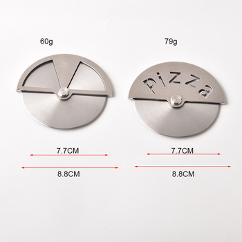 Нож за рязане на кръгло колело от неръждаема стомана за пица с капак Ролетка за рулетка Тесто Резачка за пица Резачка Аксесоари за печене Инструменти