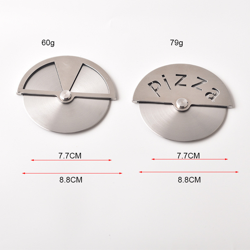 Μαχαίρι κοπής με στρογγυλό τροχό από ανοξείδωτο ατσάλι για πίτσα με καπάκι Ρουλέτα με ρολό ζύμης κόφτης πίτσας Αξεσουάρ ψησίματος Εργαλεία